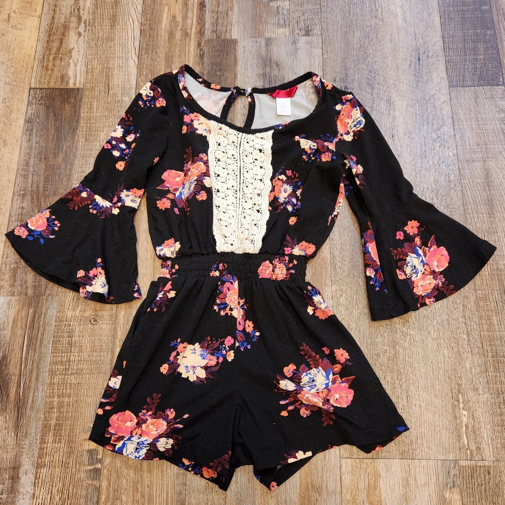 Kiss Floral Print Romper